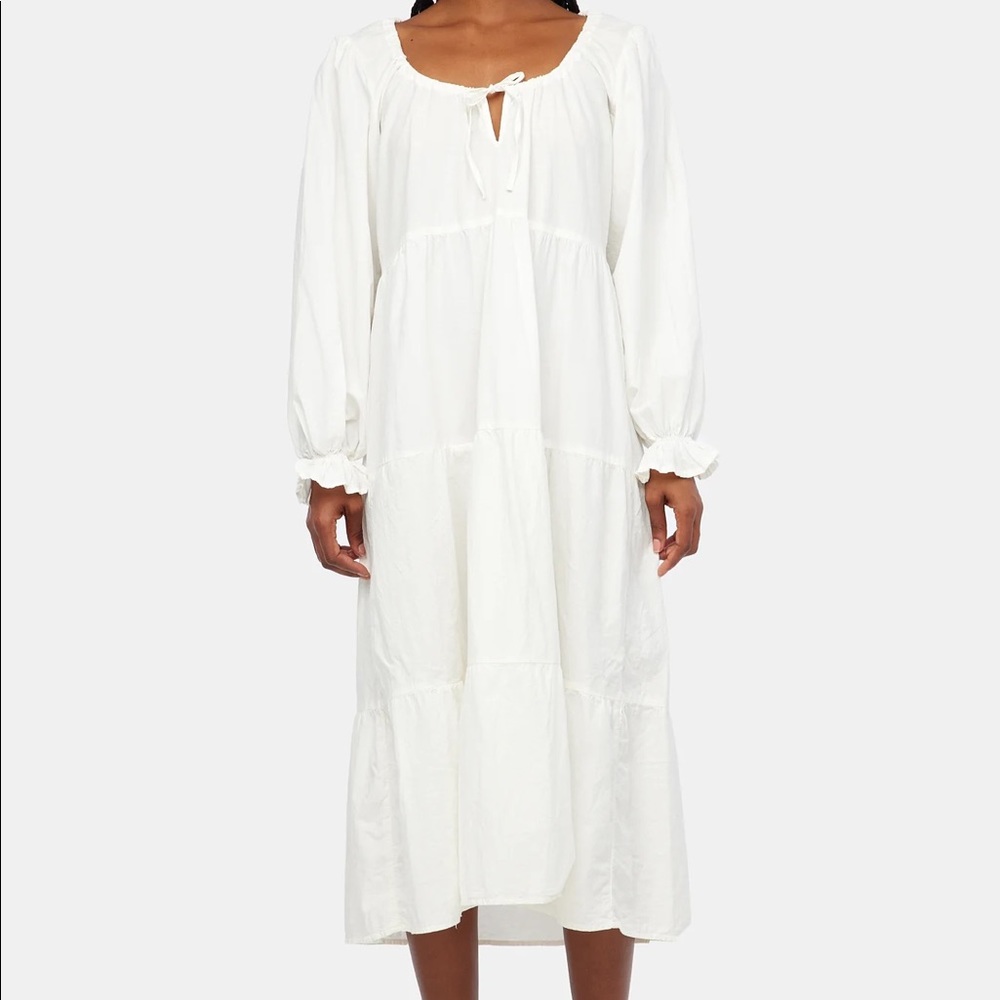 LACAUSA White Midi Dress